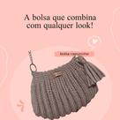 Capuccino - Bolsa feita com fio de malha em crochê.