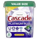 Cápulas para máquina de lavar louça Cascade Platinum Plus Lemon 62 unidades