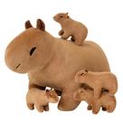 Capybara Mamãe com 4 Bebês - Conjunto de Pelúcia SQEQE