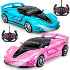 Car Bloolilies com controle remoto, pacote com 2 unidades, escala 1:18, rosa e azul Car Bloolilies com controle remoto, pacote com 2 unidades, escala 1:18, rosa e azul
