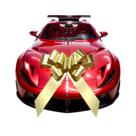Car Bow Rozozo Giant Giant Gift Bow 76 cm em vinil impermeável dourado