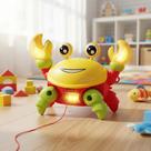 Caranguejo Musical Fujão Luz e Som Brinquedo Divertido para Bebes Dança Caranguejo Movimento Luz
