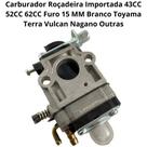 Carburador Roçadeira Importada 43CC 52CC 62CC Furo 15 MM Branco Toyama Terra Vulcan Nagano Outras