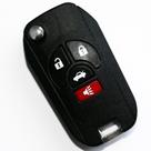 Carcaça Capa Chave Canivete Oca Alarme Nissan Livina March Versa Sentra 4 Botões + Logo Emblema