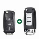 Carcaça Chave Adaptação Volkswagen G6 3 Botões Carcaça Chave Adaptação Volkswagen G6 3 Botões