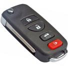 Carcaça Chave Canivete Nissan + Logo Plástico Abs 4 Botões Tiida Frontier Sentra Livina March