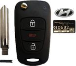 Carcaça Chave Canivete Oca 3 Botões Hyundai i30 2010 - 2016 Modelo com Botão Buzina