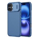 Carcasa Nillkin para iPhone 16 de 6.1" con cubierta deslizante para cámara azul