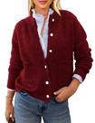 Cardigã de Tricô Feminino PRETTYGARDEN Vinho Vermelho Tamanho P