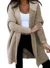 Cardigã feminino Astylish Color Block Deep Khaki XL Cardigã feminino Astylish Color Block Deep Khaki XL