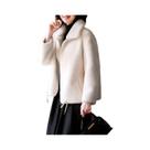 Cardigã Feminino De Inverno Com Forro De Lã, Grosso, Dupla Face, Quente, Com Zíper E Gola Polo/Alta