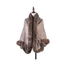 Cardigã Feminino De Inverno Quente Com Pelúcia, Modelo Amplo E Solto Com Manga Morcego, Estilo Capa