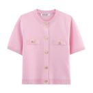 Cardigã Feminino De Manga Curta Em Tricô: Estilo Primavera-Verão Com Design Simples