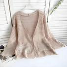 Cardigã Feminino De Tricô Pointelle Com Manga Longa, Aberto Na Frente, Casual, Primavera Verão, Para