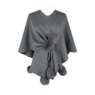 Cardigã Feminino Em Patchwork, Poncho De Cor Sólida, Suéter Com Manga Batwing, Capa Para Outono E