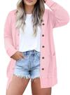 Cardigã feminino Eytino plus size de manga comprida com frente aberta