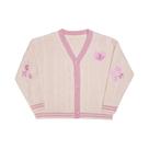 Cardigã Feminino Vintage De Tricô Com Botões E Bordado De Folhagem Verde Para Outono/Inverno