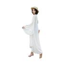 Cardigã Longo De Chiffon Para Proteção Solar Feminino, Cor Sólida, Xale Solto E Leve