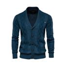 Cardigã Masculino Casual De Algodão Com Estampa Argyle, Abotoamento Simples, Cor Sólida, Suéter De Cardigã Masculino Casual De Algodão Com Estampa Argyle, Abotoamento Simples, Cor Sólida, Suéter De