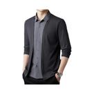 Cardigã Masculino Casual De Manga Longa Em Cor Sólida Confortável E Versátil Para Atividades Ao Ar