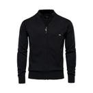 Cardigã Masculino De Algodão Para Inverno Com Zíper, Cor Sólida, Casual, Moda Básica, Suéter Da