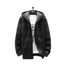 Cardigã Masculino De Inverno Com Capuz Xadrez, Jaqueta De Lã Com Zíper, Suéter De Malha Xadrez