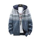 Cardigã Masculino De Inverno Com Capuz Xadrez, Jaqueta De Lã Com Zíper, Suéter De Malha Xadrez Cardigã Masculino De Inverno Com Capuz Xadrez, Jaqueta De Lã Com Zíper, Suéter De Malha Xadrez