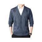 Cardigã Masculino De Tricô Com Decote Em V E Botões, Suéter Casual Para Outono/Inverno