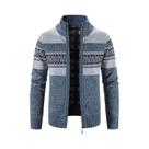 Cardigã Masculino De Tricô Coreano Com Gola Alta, Suéter Casual Versátil Para Outono/Inverno