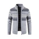 Cardigã Masculino De Tricô Coreano Com Gola Alta, Suéter Casual Versátil Para Outono/Inverno