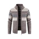 Cardigã Masculino De Tricô Coreano Com Gola Alta, Suéter Casual Versátil Para Outono/Inverno