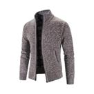 Cardigã Masculino plus Size 3XL De Tricô Com Forro De Lã, Cor Sólida, Suéter Casual Primavera