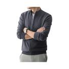 Cardigã Masculino Slim Fit Com Zíper, Suéter Quente De Tricô, Blusão Longo Com Estampa De Animais
