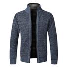 Cardigã Masculino Slim Fit De Lã Com Zíper Completo, Suéter Quente De Tricô, Casaco De Marca De Luxo