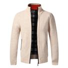 Cardigã Masculino Slim Fit De Lã Com Zíper Completo, Suéter Quente De Tricô, Casaco De Marca De Luxo