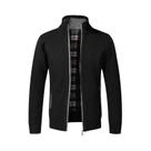 Cardigã Masculino Slim Fit De Lã Com Zíper Completo, Suéter Quente De Tricô, Casaco De Marca De Luxo