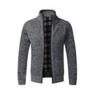 Cardigã Masculino Slim Fit De Lã Com Zíper Completo, Suéter Quente De Tricô, Casaco De Marca De Luxo