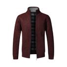 Cardigã Masculino Slim Fit De Lã Com Zíper Completo, Suéter Quente De Tricô, Casaco De Marca De Luxo Cardigã Masculino Slim Fit De Lã Com Zíper Completo, Suéter Quente De Tricô, Casaco De Marca De Luxo