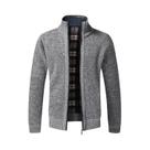 Cardigã Masculino Slim Fit De Lã Com Zíper Completo, Suéter Quente De Tricô, Casaco De Marca De Luxo
