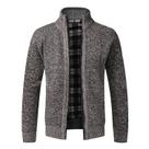 Cardigã Masculino Slim Fit De Lã Com Zíper Completo, Suéter Quente De Tricô, Casaco De Marca De Luxo