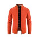 Cardigã Masculino Slim Fit Em Cor Sólida Com Gola Reversível E Zíper Em Malha De Fleece
