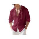 Cardigã Masculino Solto De Manga Longa Com Capuz, 15 Cores, Camisa Casual De Linho Sólido Estilo