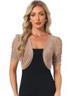 Cardigã Shrug Bolero Allegra K casual de malha transparente para mulheres Cardigã Shrug Bolero Allegra K casual de malha transparente para mulheres