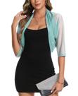 Cardigã Shrug Crop Top Sheer Bolero para mulheres verde menta