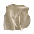 Cardigã Tricotado Sem Mangas Cinza Para Mulheres, Elegante E Casual, Ajuste Slim, Moda Coreana