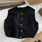 Cardigã Tricotado Sem Mangas Cinza Para Mulheres, Elegante E Casual, Ajuste Slim, Moda Coreana