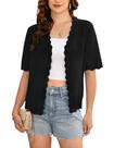 Cardigã Yekaty, leve, preto, verão, plus size, feminino