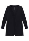 Cardigan Alongado Em Moletom Com Recorte Canelado Lunender 67765
