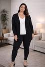 Cardigan Alongado Plus Size Em Moletom Lunender 69190