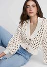 Cardigan Amplo Em Tricô BEGE Decote V DZARM / TAM:P Cardigan Amplo Em Tricô BEGE Decote V DZARM / TAM:P